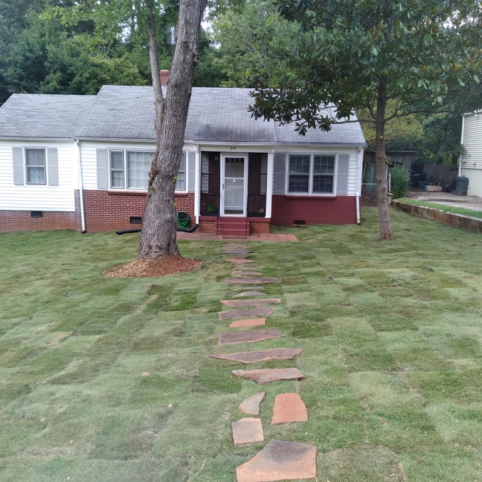 After emerald zoysia sod install total of 10 pallets completed by shamrock land design same day