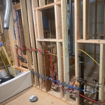 Framing bathroom wall in a residential remodel