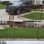 Fence around the house, mailbox stand