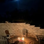 Retaining wall , fireplace