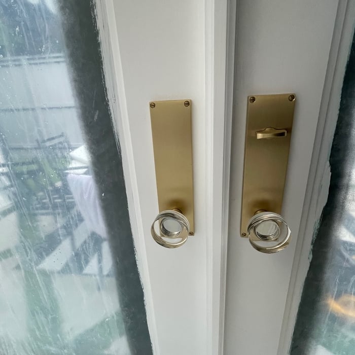 Close up inside view of handle sets