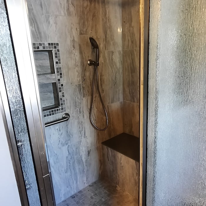 Tile shower and bathroom remodel