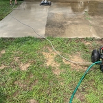 Concrete around the garage