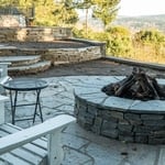 View of the terraces from the fire pit patio