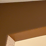 Original color of the built in and above fireplace.