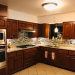 Kitchen remodel. Replaced all Outlets, Wiring, Appliance installation, Lighting Fixtures and Back Splash, all completed by the Team @ Iron Core Electric
