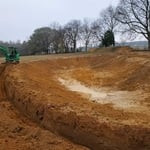 Treching the core to hold the liner
