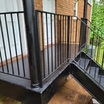 Metal staircase.