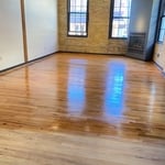 Sanded and stained.