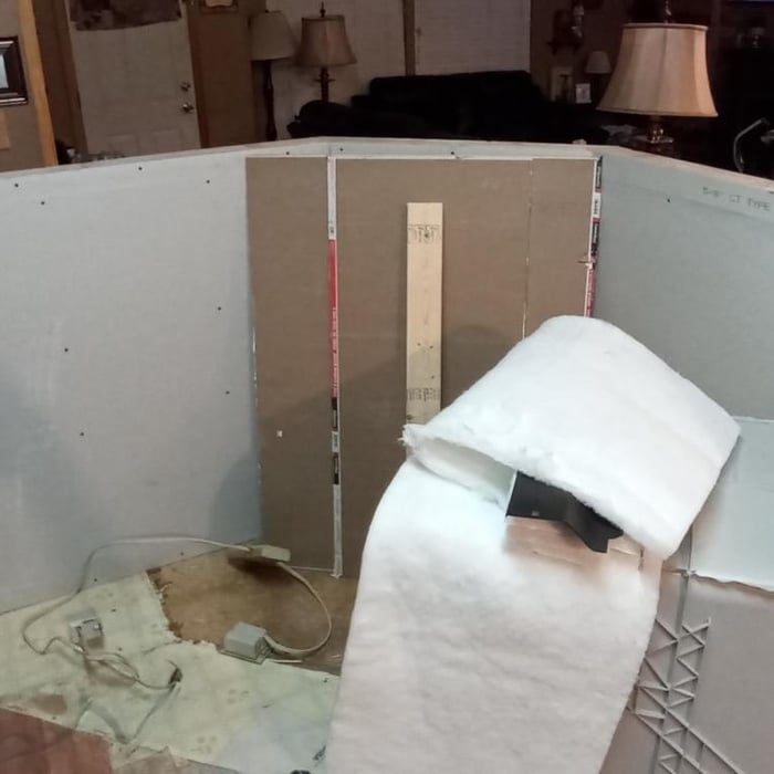 Inside the new knee wall