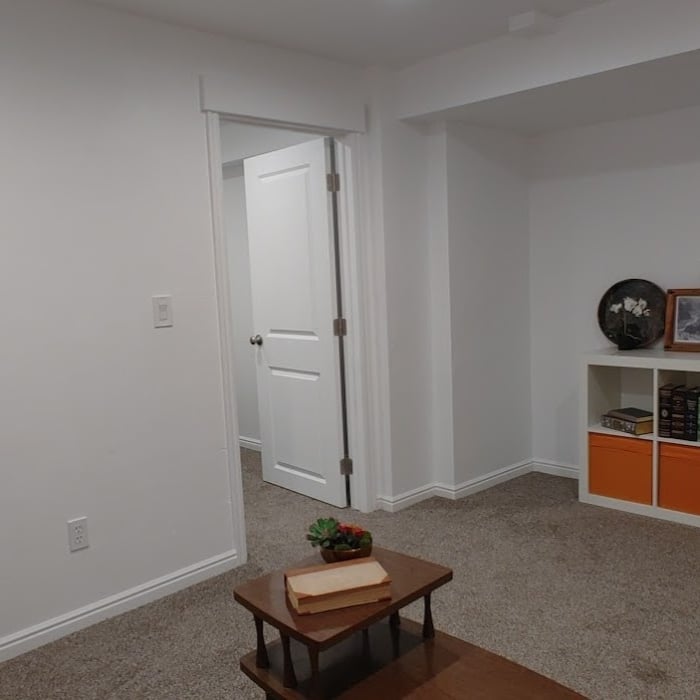 Living room and office space