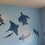 Kid's room with sea animal stencils
