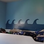 Kid's room with wave stencil
