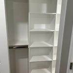 Closet painted and hanging bars in