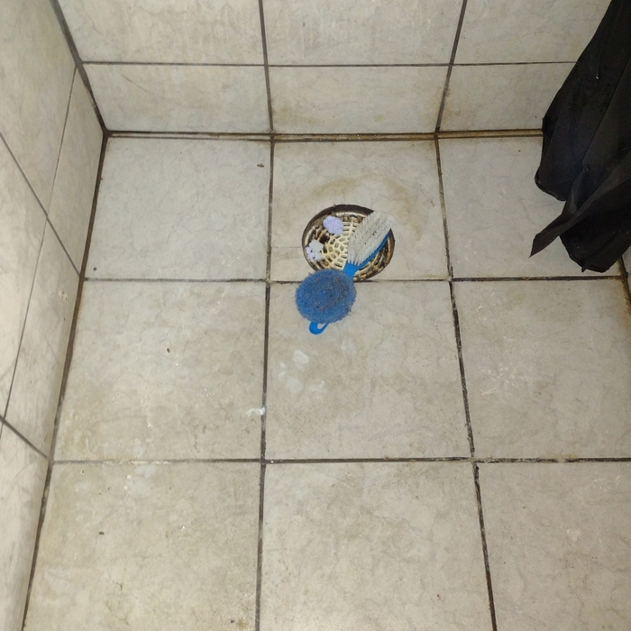 Before of the shower floor.