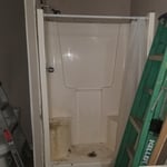 About to pull out old shower and toilet. Have to take down dividing wall as well