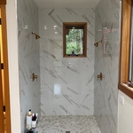 We clean large or small showers.