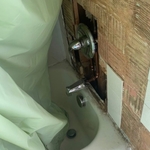 Shower wall that was damaged