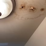 Water damage in closet