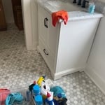 Cleaning bathroom one
