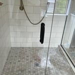 Cleaning bathroom shower and bathroom #3