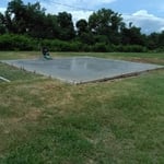 Machine finish on a slab