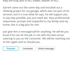 Look at this review+ Hanging shelves from ceiling of garage