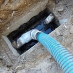 Drain field wet spot