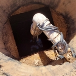 Drain field wet spot