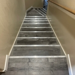 Vinyl plank flooring with nickel bullnose