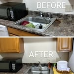 Organize and clean counter tops and sink