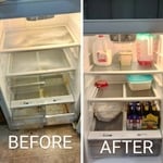 Deep clean and organized refrigerator