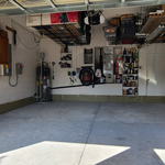 Garage perimeter is tapped off to ensure a clean and sharp edge.