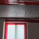 Critical on window and protective barrier on ceiling to prevent cross contamination during demolition and abatement