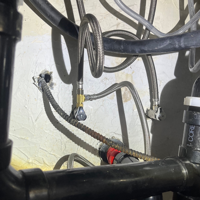 New hot and cold angle stops with new supply lines
