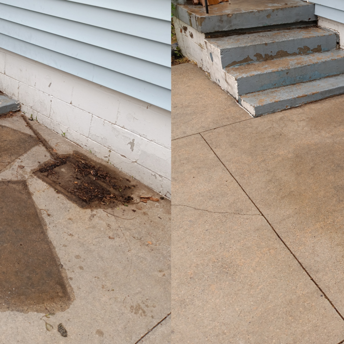 Small patio pressure washing