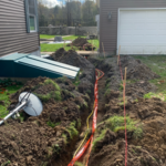 The trench we dug, we also removed some old satellite dishes for the customer at their request.