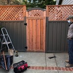 The door of a wooden fence