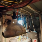 No ceiling, exposed wiers