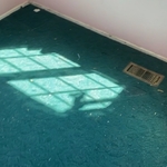 Laminated wood flooring and new baseboards