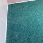 Laminated wood flooring and new baseboards