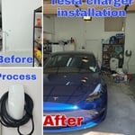Installation process of the Tesla Charger.