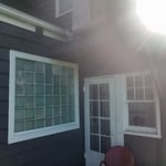 Replaced wood window with glass block window