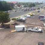 The company truck and trailer