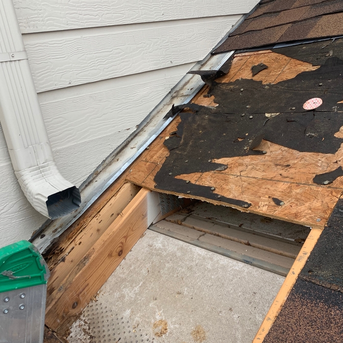 Rotten OSB removed