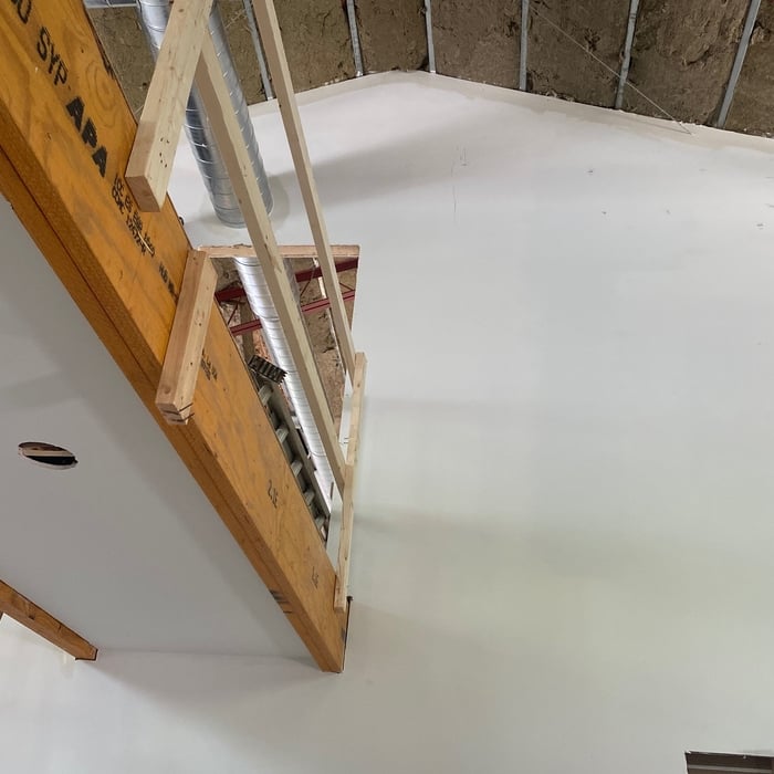 Primer coat from main entry floor view