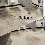 My duty was to clean the toliet/stall, sink, and floor.
*this is a diesel mechanic bathroom with oil spill stains.