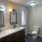 Hall bathroom and shower ceiling, walls and trim