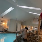 Painting huge swimming pool ceiling