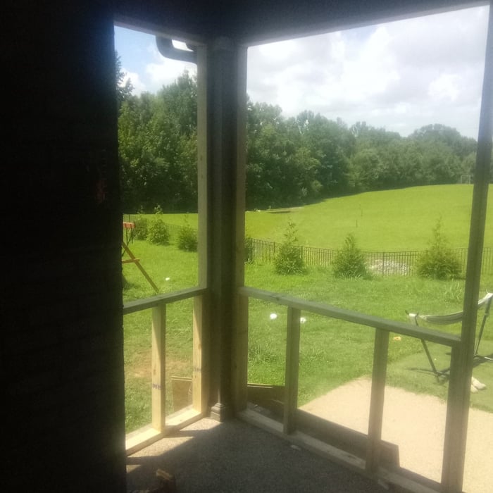 Area framed in for screening